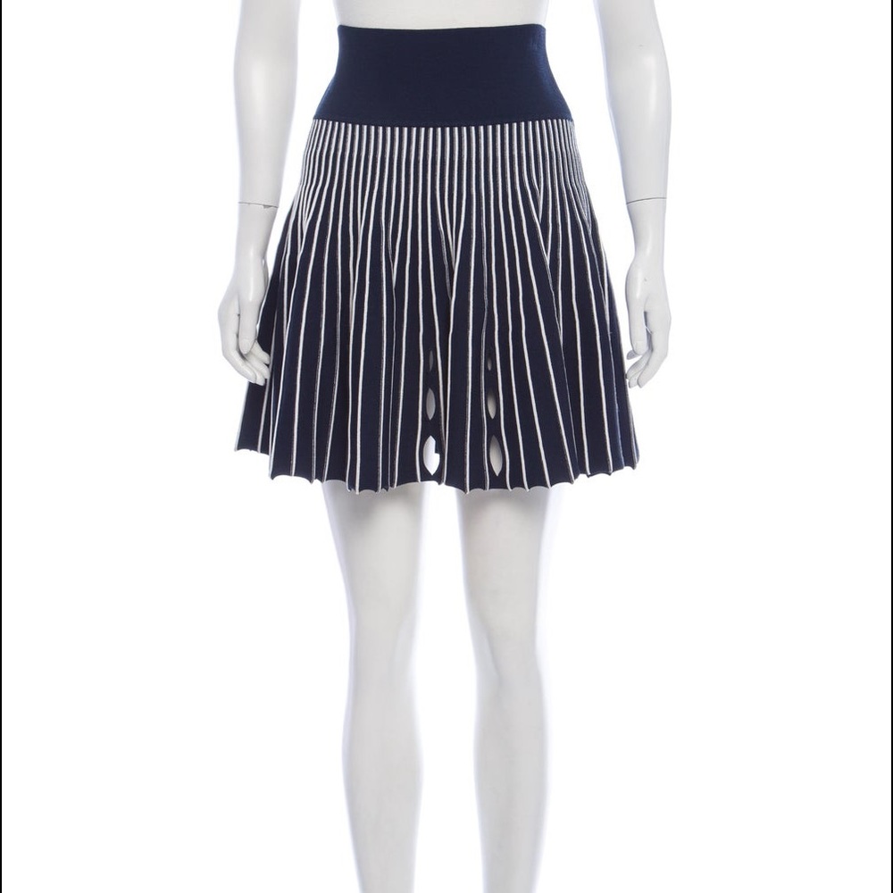 Opening ceremony Stripe flare stretch skirt medium blue white